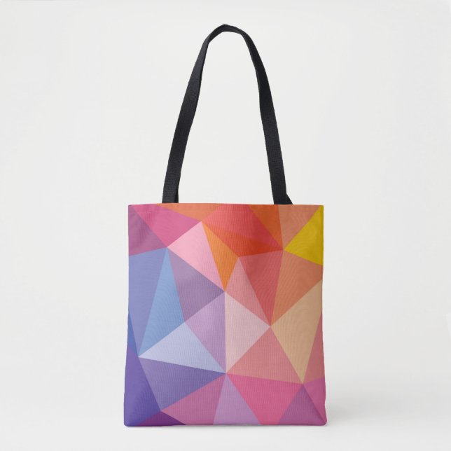 Colorful Abstract Triangle Pattern Tote Bag (Front)