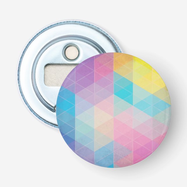 Colorful abstract triangles background bottle opener (Front)