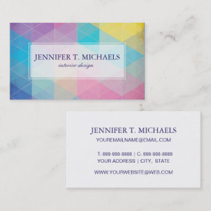 Colorful abstract triangles background business card