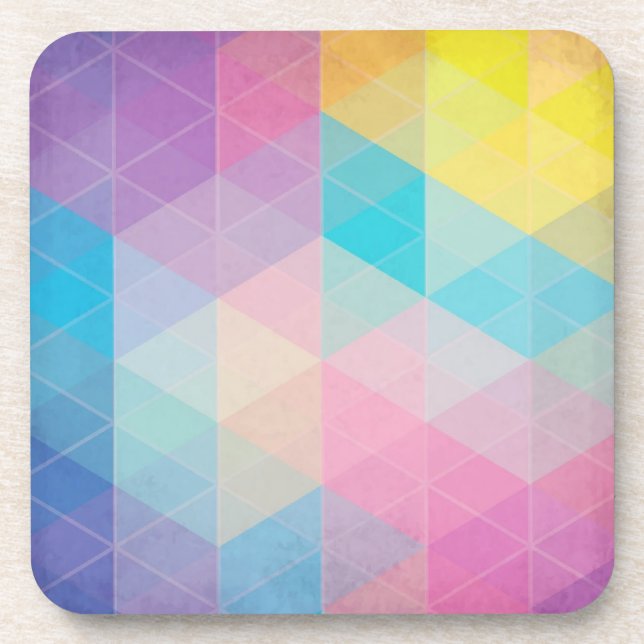 Colorful abstract triangles background coaster (Front)