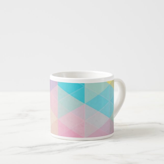 Colorful abstract triangles background espresso cup (Front Right)