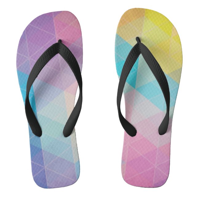 Colorful abstract triangles background flip flops (Footbed)