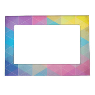 Colorful abstract triangles background magnetic frame