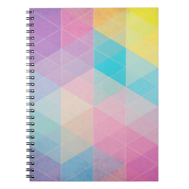Colorful abstract triangles background notebook (Front)