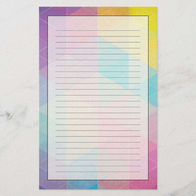 Colorful abstract triangles background stationery (Front)
