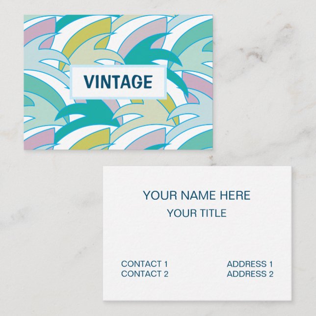 Colorful Abstract Tropical Leaves  Business Card (Front/Back)