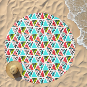 Colorful Abstract Tropical Pattern Beach Towel