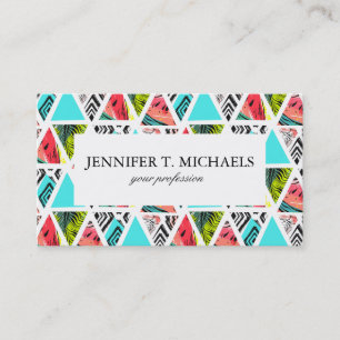 Colorful Abstract Tropical Pattern Business Card