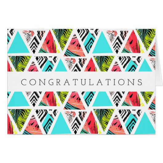 Colorful Abstract Tropical Pattern Cards (Front Horizontal)
