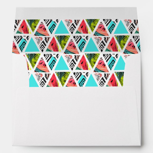 Colorful Abstract Tropical Pattern Envelope (Back (Bottom))