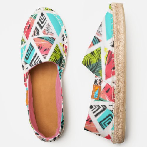 Colorful Abstract Tropical Pattern Espadrilles