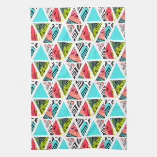 Colorful Abstract Tropical Pattern Kitchen Towel
