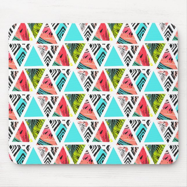 Colorful Abstract Tropical Pattern Mouse Pad (Front)