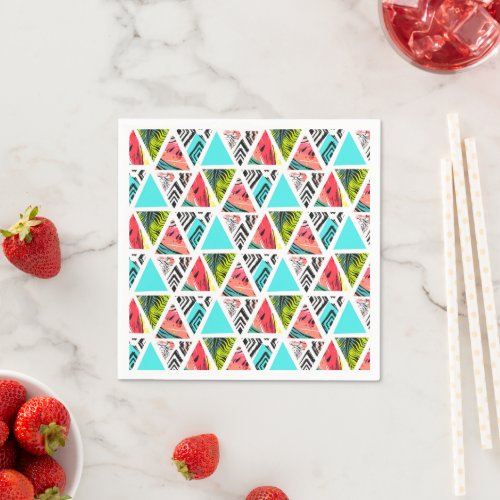 Colorful Abstract Tropical Pattern Napkins
