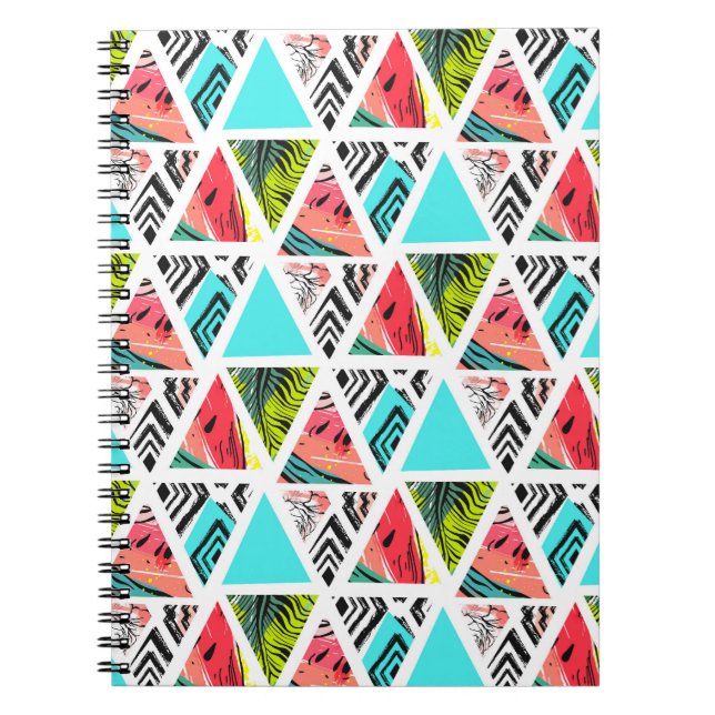 Colorful Abstract Tropical Pattern Notebook (Front)