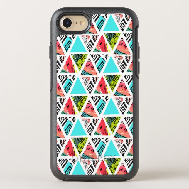 Colorful Abstract Tropical Pattern Otterbox iPhone Case (Back)