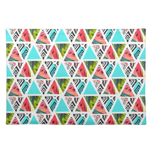 Colorful Abstract Tropical Pattern Placemat (Front)
