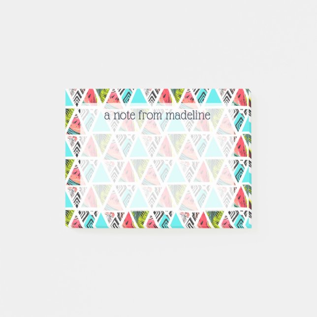 Colorful Abstract Tropical Pattern Post-it Notes (Front)