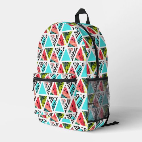 Colorful Abstract Tropical Pattern Printed Backpack