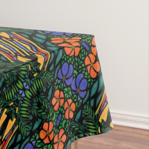 Colorful Abstract Tropical Pattern Tablecloth