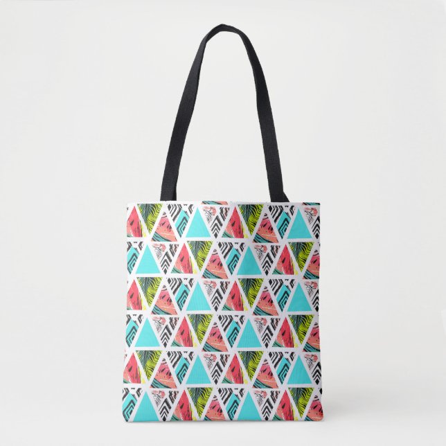 Colorful Abstract Tropical Pattern Tote Bag (Front)