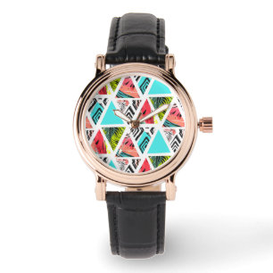 Colorful Abstract Tropical Pattern Watch