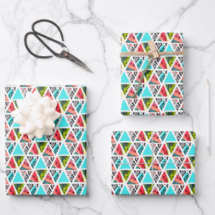 Colorful Abstract Tropical Pattern Wrapping Paper Sheets