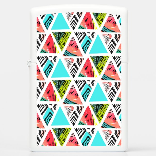 Colorful Abstract Tropical Pattern Zippo Lighter (Front)