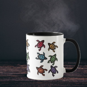 Colorful Abstract Turtles Coffee Mug