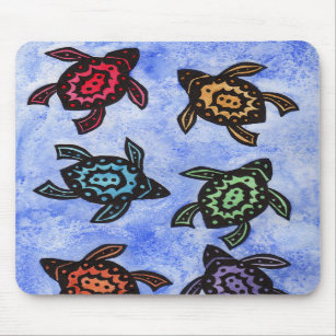 Colorful Abstract Turtles Mousepad