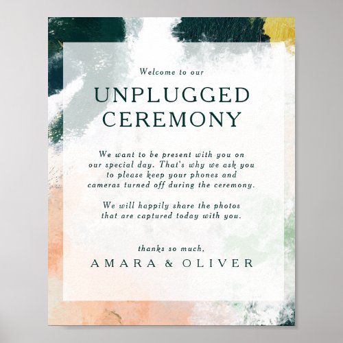 Colorful Abstract Unplugged Ceremony Sign