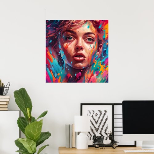 Colorful Abstract Vibrant Illustration  Poster