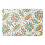 Colorful Abstract Vintage Design With Flowers Bath Mat at Zazzle