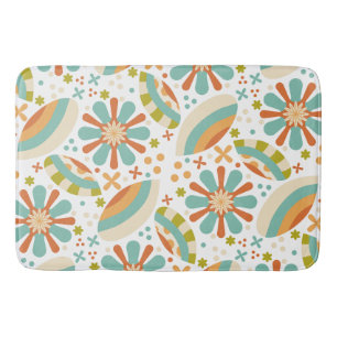 Colorful abstract vintage design with flowers bath mat