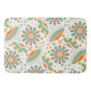 Colorful Abstract Vintage Design With Flowers Bath Mat by karanta at Zazzle