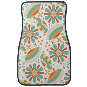 Colorful Abstract Vintage Design With Flowers Car Floor Mat by karanta at Zazzle