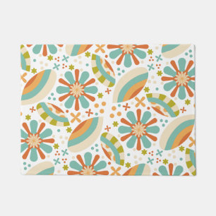 Colorful abstract vintage design with flowers doormat