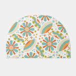 Colorful Abstract Vintage Design With Flowers Doormat at Zazzle
