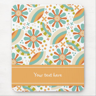 Colorful abstract vintage design with flowers mouse pad