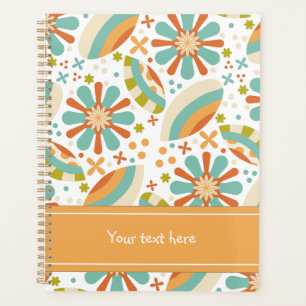 Colorful abstract vintage design with flowers planner