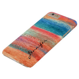 Colorful Abstract Vintage Wood Grain Barely There iPhone 6 Plus Case