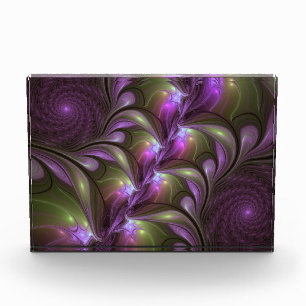 Colorful Abstract Violet Purple Khaki Fractal Art Acrylic Award