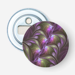 Colorful Abstract Violet Purple Khaki Fractal Art Bottle Opener