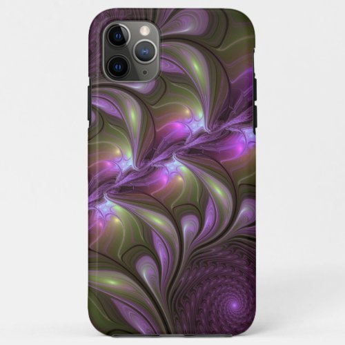 Colorful Abstract Violet Purple Khaki Fractal Art iPhone 11 Pro Max Case