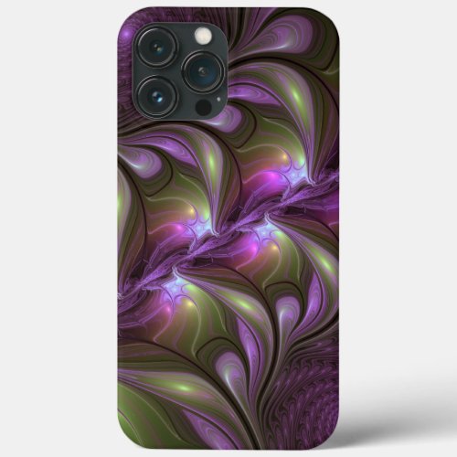 Colorful Abstract Violet Purple Khaki Fractal Art iPhone 13 Pro Max Case