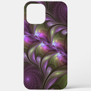 Colorful Abstract Violet Purple Khaki Fractal Art iPhone 12 Pro Max Case