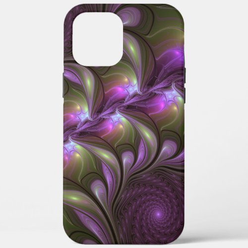 Colorful Abstract Violet Purple Khaki Fractal Art iPhone 12 Pro Max Case