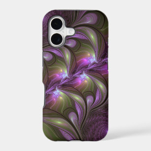 Colorful Abstract Violet Purple Khaki Fractal Art iPhone 17 Case
