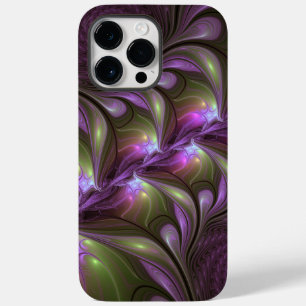 Colorful Abstract Violet Purple Khaki Fractal Art Case-Mate iPhone 14 Pro Max Case