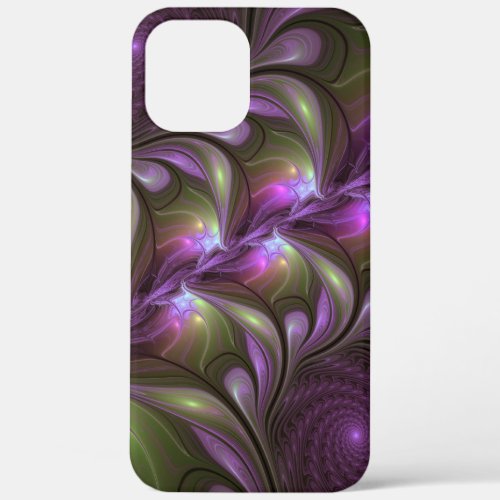 Colorful Abstract Violet Purple Khaki Fractal Art iPhone 12 Pro Max Case